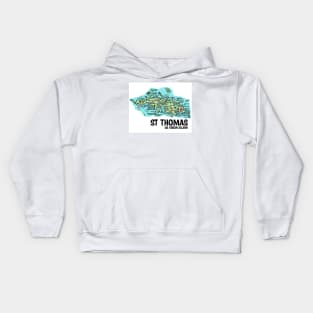 St Thomas Map Kids Hoodie